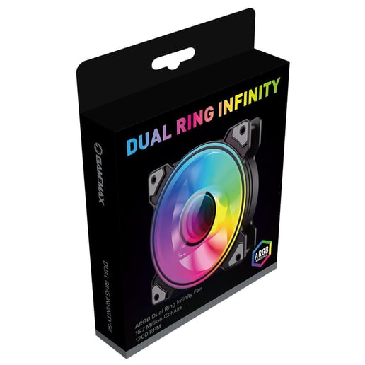 GameMax Infinity 120mm ARGB Dual-Ring Black Fan