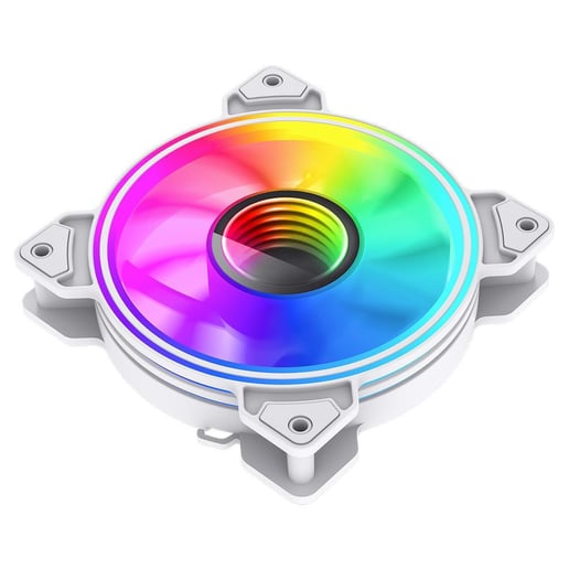 GameMax Infinity 120mm ARGB Dual-Ring White Fan