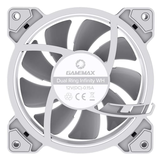 GameMax Infinity 120mm ARGB Dual-Ring White Fan