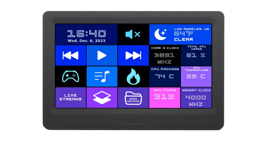 G.Skill WigiDash 7-inch Touch Panel Widget Dashboard