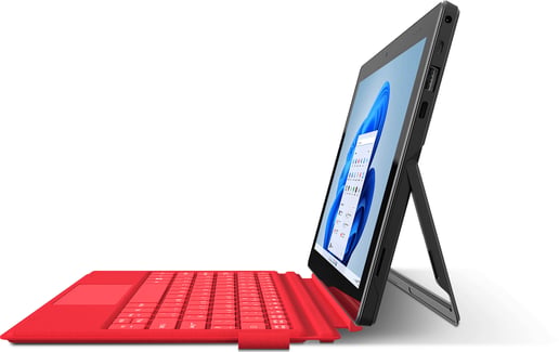 Geo Computers GeoPad 110 Strawberry 10.1 inch Tablet, Intel Celeron N4020, 4GB RAM, 128GB eMMC, WUXGA 1920 x 1200 Touchscreen, Intel UHD Graphics 600, Wi-Fi 5, BT, Windows 11 Home in S Mode, includes Red Detachable Keyboard