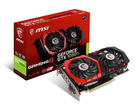 MSI GeForce GTX 1050 Ti GAMING X OC 4GB Graphics Card