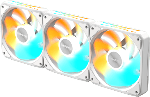 Gigabyte EZ CHAIN RVS FAN 120 ICE Triple Pack 120mm Reverse Case Fans in White