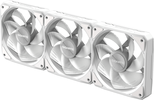Gigabyte EZ CHAIN RVS FAN 120 ICE Triple Pack 120mm Reverse Case Fans in White