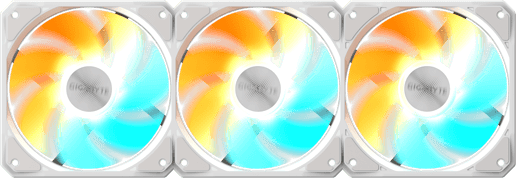 Gigabyte EZ CHAIN RVS FAN 120 ICE Triple Pack 120mm Reverse Case Fans in White