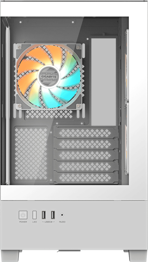 Gigabyte C201 PANORAMIC ICE Mid Tower Gaming Case - White 