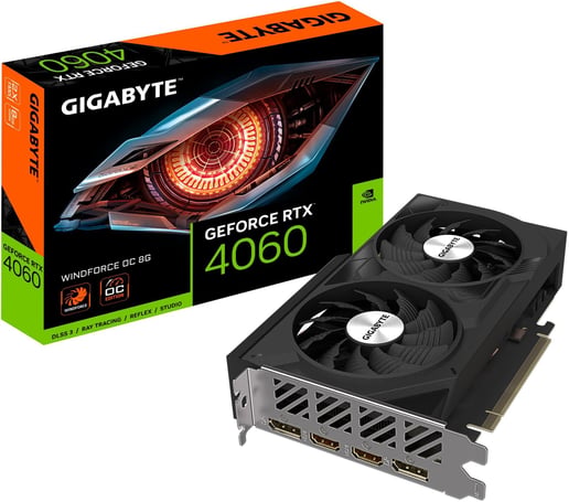 Gigabyte GeForce RTX 4060 Windforce OC 8GB GDDR6 Graphics Card