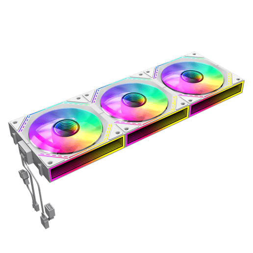 GameMax FN12A-S3I 120mm Infinity ARGB PWM Chassis Fan Triple Pack in White