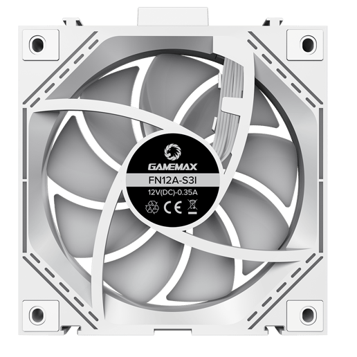 GameMax FN12A-S3I 120mm Infinity ARGB PWM Chassis Fan Triple Pack in White