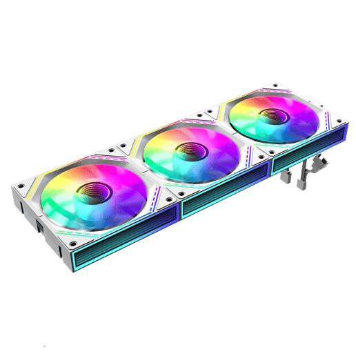 GameMax FN12A-S3I 120mm Infinity ARGB PWM Chassis Fan Triple Pack in White