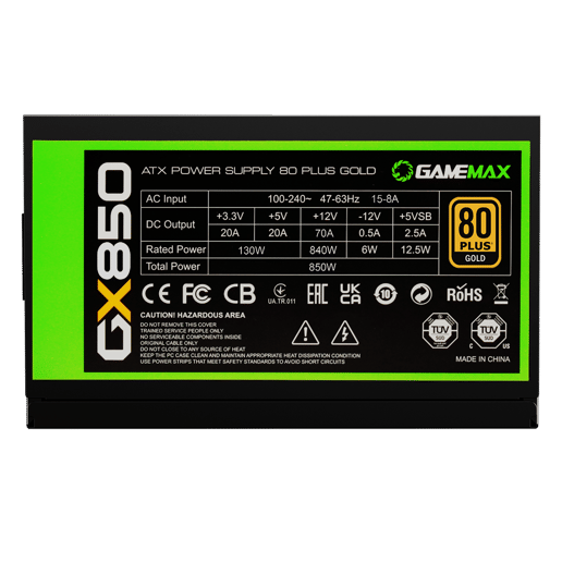 850W GameMax GX Modular 80 Plus Gold PSU