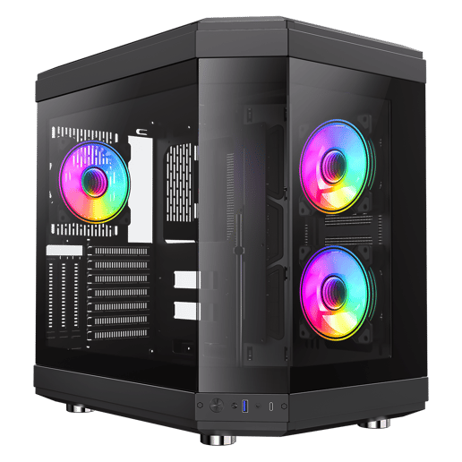 GameMax Hype Mid Tower Gaming PC Case - Black 