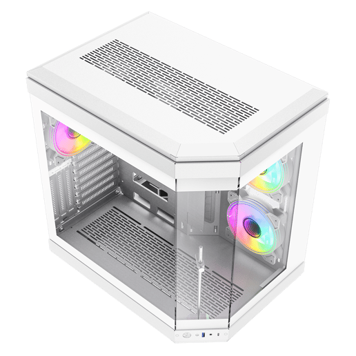 GameMax Hype Mid Tower Gaming Case - White 