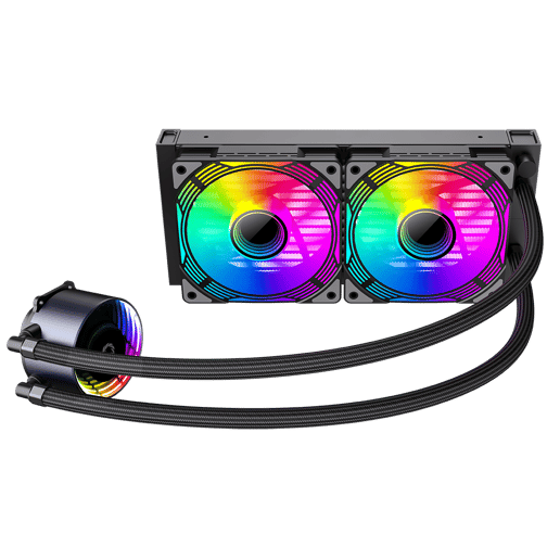 GameMax Ice Chill 240V 240mm ARGB AiO Liquid CPU Cooler in Black