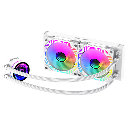 GameMax Ice Chill 240V 240mm ARGB AiO Liquid CPU Cooler in White