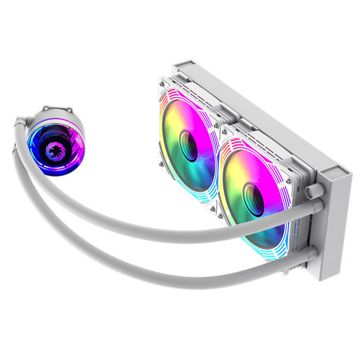GameMax Ice Chill 240V 240mm ARGB AiO Liquid CPU Cooler in White