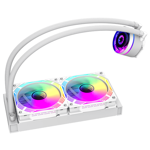 GameMax Ice Chill 240V 240mm ARGB AiO Liquid CPU Cooler in White