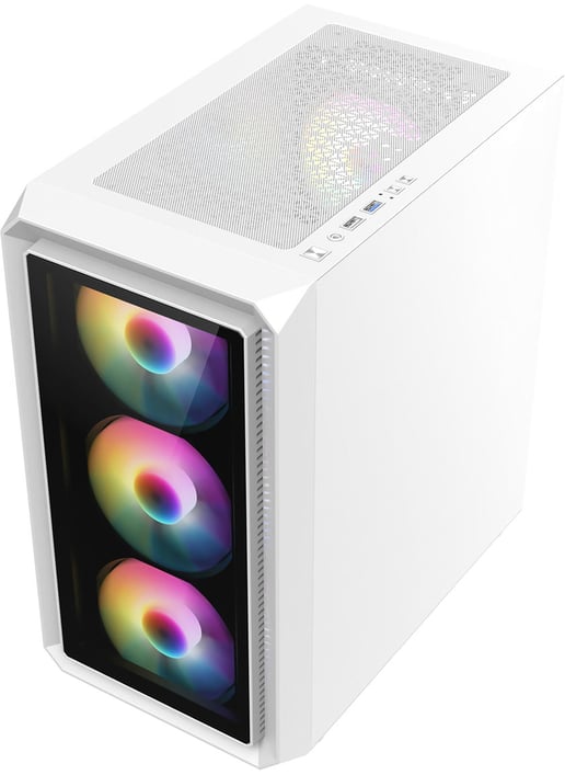 GameMax Icon Mid Tower Gaming Case - White 