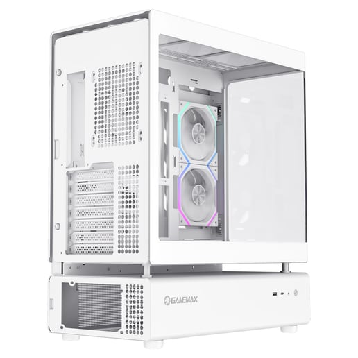 GameMax N80 Mid Tower Gaming Case - White 