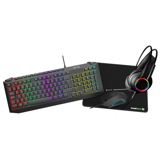 GameMax Pulse 4-in-1 Keyboard, Mouse, Headset, Mouse Pad Combo Kit