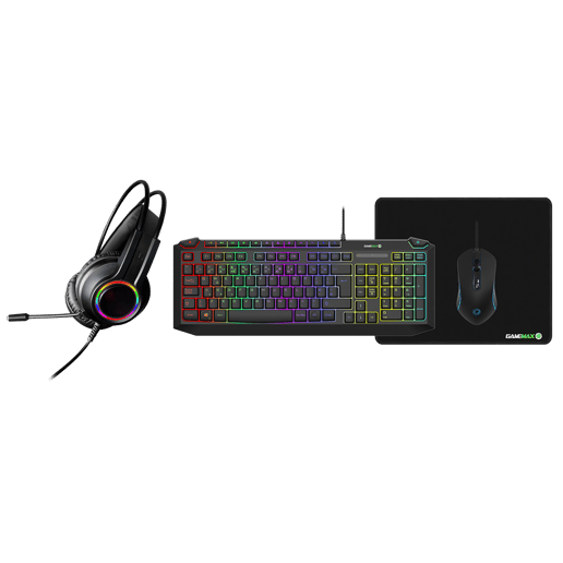 GameMax Pulse 4-in-1 Keyboard, Mouse, Headset, Mouse Pad Combo Kit