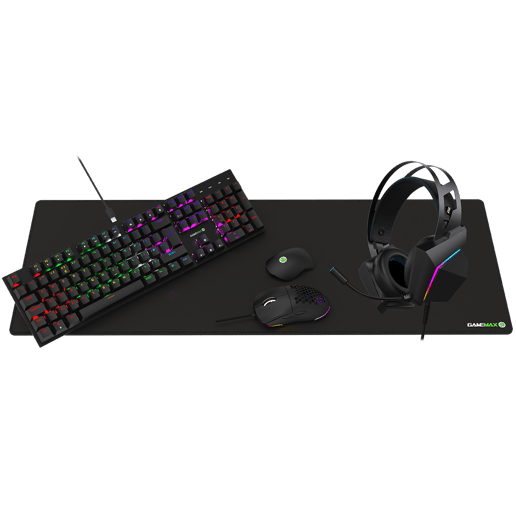 GameMax Pulse 4-in-1 Mechanical Keyboard, Mouse, Headset and Mouse Pad Combo Kit