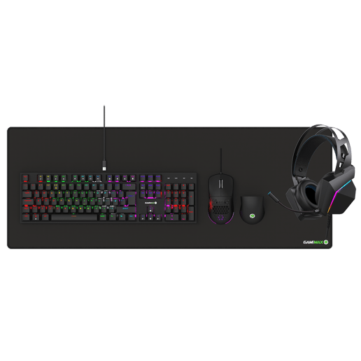 GameMax Pulse 4-in-1 Mechanical Keyboard, Mouse, Headset and Mouse Pad Combo Kit