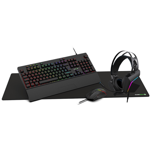 GameMax Pulse 4-in-1 Pro Keyboard, Mouse, Headset and Mouse Pad Combo Kit