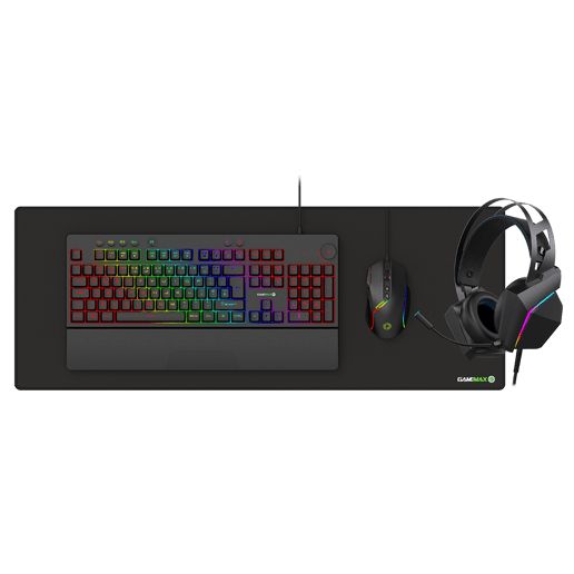 GameMax Pulse 4-in-1 Pro Keyboard, Mouse, Headset and Mouse Pad Combo Kit