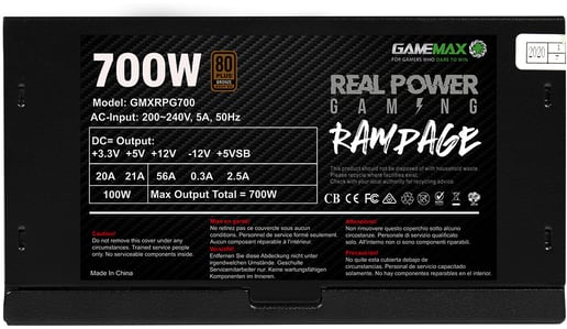 700W GameMax RPG Rampage 80 Plus Bronze PSU