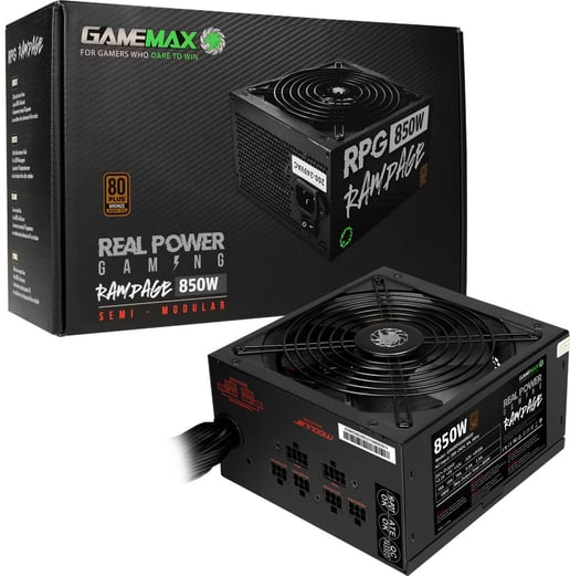 GameMax RPG Rampage 850W Semi-Modular Power Supply 80 Plus Bronze