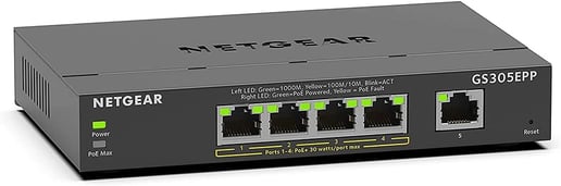 Netgear GS305EPP 5-Port Gigabit PoE+ Mini Switch 