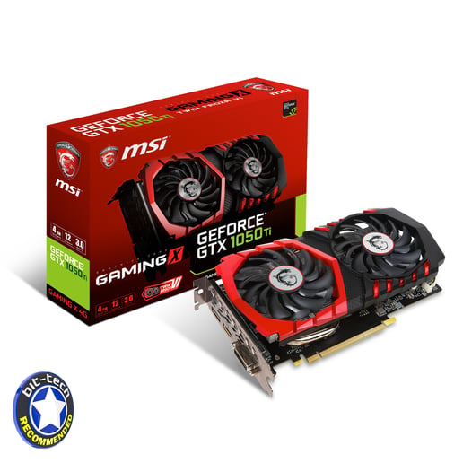 MSI GeForce GTX 1050 Ti GAMING X OC 4GB Graphics Card