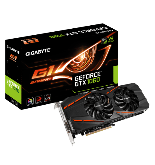 Gigabyte GeForce GTX 1060 G1 Gaming OC 6GB Graphics Card