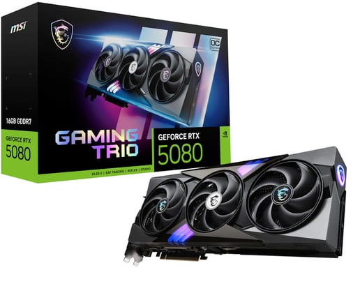MSI GeForce RTX 5080 GAMING TRIO OC 16GB GDDR7 Graphics Card