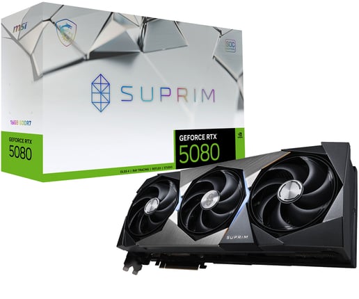 MSI GeForce RTX 5080 SUPRIM SOC 16GB GDDR7 Graphics Card
