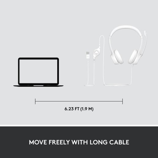 Logitech H390 USB Headset - White
