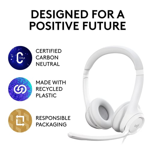 Logitech H390 USB Headset - White