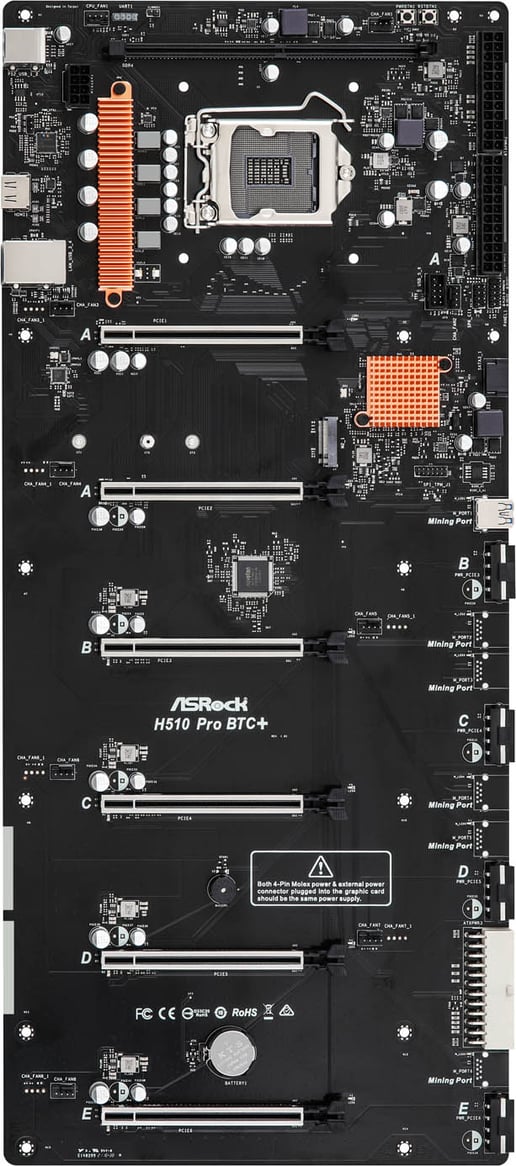 ASRock H510 Pro BTC+ Other Motherboard for Intel LGA1200 CPUs