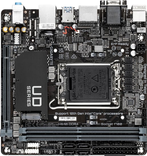 Gigabyte H610I DDR4 ITX Motherboard for Intel LGA1700 CPUs