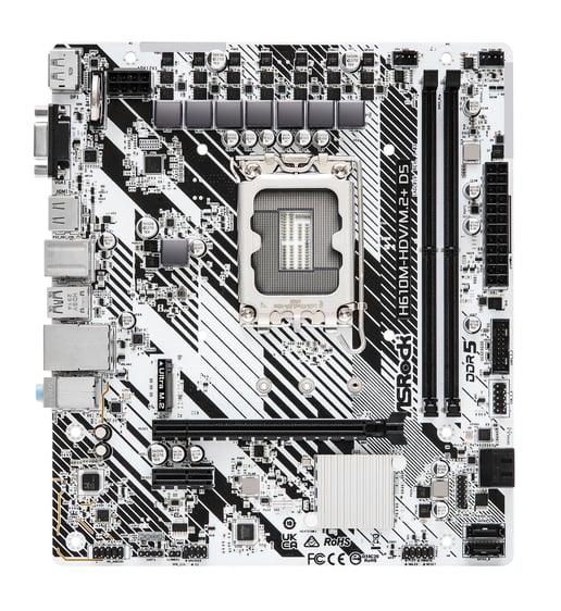ASRock H610M-HDV/M.2+ D5 mATX Motherboard for Intel LGA1700 CPUs