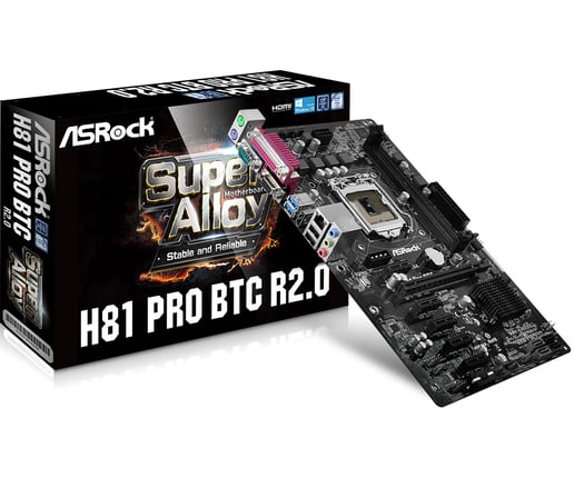 ASRock H81 Pro BTC R2.0 ATX Motherboard for Intel LGA1150 CPUs