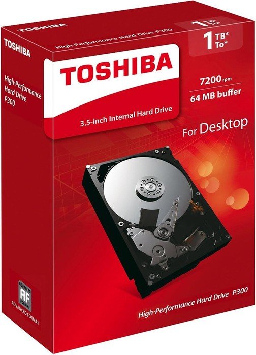 Toshiba P300 Retail 1TB SATA III 3.5" Hard Drive - 7200RPM, 64MB