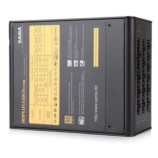 Sama Forza 650W Semi-Modular Power Supply 80 Plus Gold
