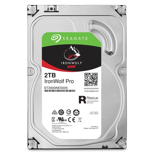 Seagate IronWolf Pro 2TB SATA III 3.5" Hard Drive - 7200RPM, 128MB