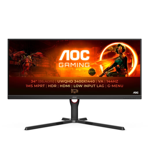 AOC AGON U34G3XM 34" UltraWide Gaming Monitor - VA, 144Hz, 1ms, HDMI, DP