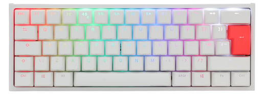 Ducky One 2 Mini RGB Mechanical Keyboard in White with Cherry MX Red Switches, UK Layout