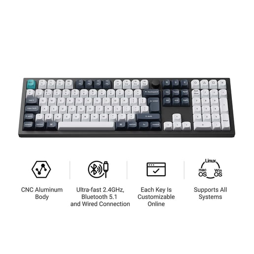 Keychron Q6 Max UK Full Size Mechanical Keyboard Brown Switch