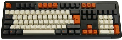 Tai-Hao ABS DoubleShot Keycaps (Carbon/White) UK+US Layout