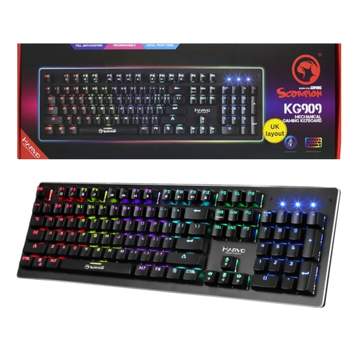 Marvo Scorpion KG909 USB Mechanical Gaming Keyboard with Blue Switches